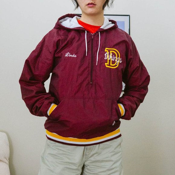 Cheerleader & Danz Team Jackets & Blazers - 90s Varsity Half Zip Windbreaker Pullover